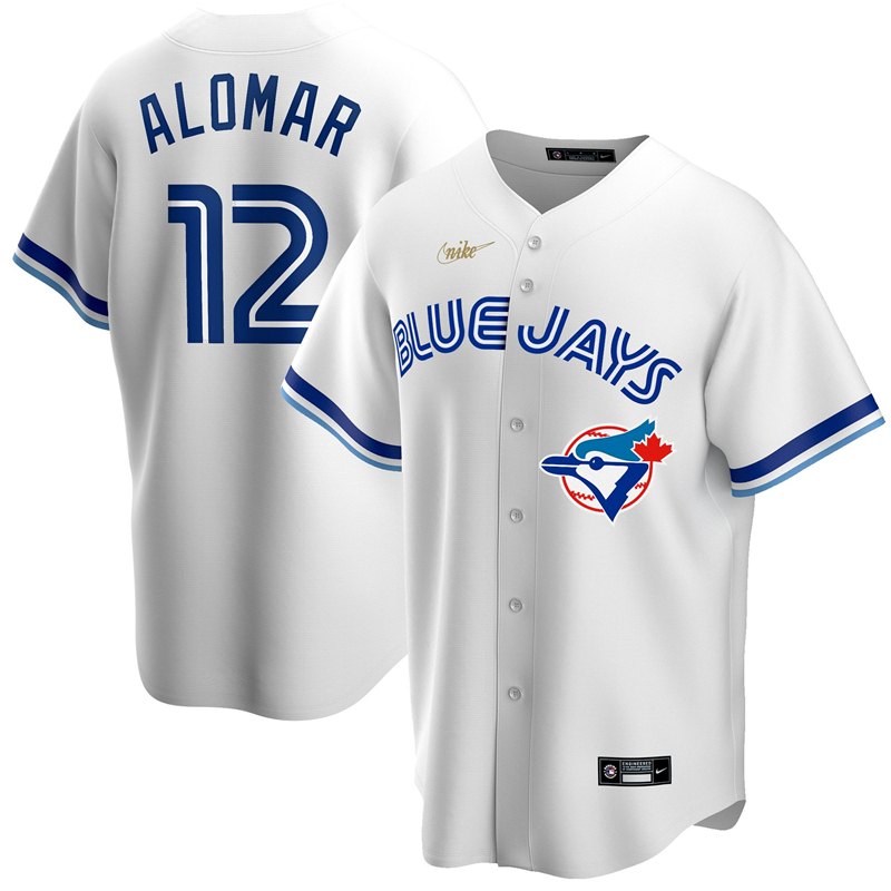 MLB Men Toronto Blue Jays #12 Roberto Alomar Nike White Home Cooperstown Collection Player Jersey ->toronto blue jays->MLB Jersey